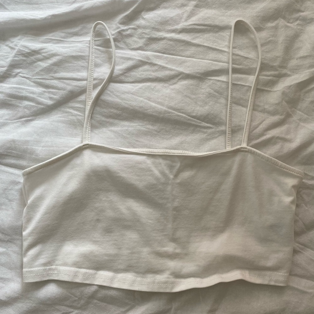 h&m basics little white top